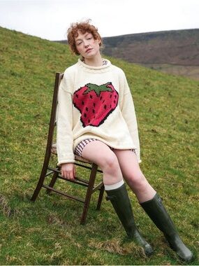 Amano Strawberry Pullover Sweater NWT